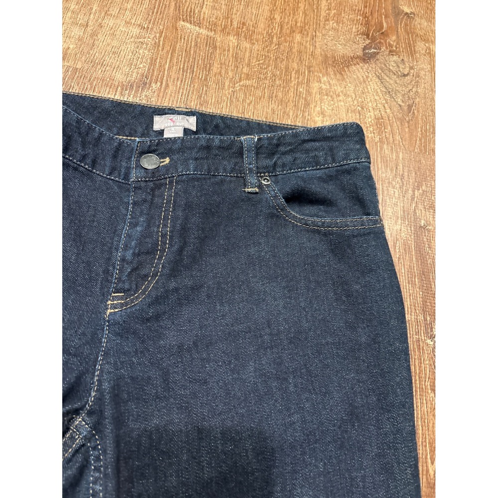 J. Jill Bootcut Jeans Womens 6 Tall Dark Indigo Blue Stretch Denim 9" rise - Picture 2 of 5